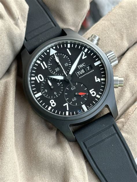 iwc top gun cinturini forati|iwc chronograph gun.